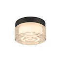 SLV Applique et plafonnier CYFT WAVE adapté aux postes de travail avec écran IP44, noir, laqué gradable