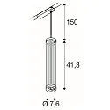 SLV 1- Luminaire à suspension monophasé QUIMERA PHASE cylindrique IP20, laiton gradable