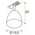 1-Projecteur monophasé PARA CONE 14 pivotant, rotatif GU10 IP20, noir, laqué gradable