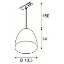 SLV 1- Luminaire à suspension monophasé PARA CONE 14 GU10 IP20, cuivre gradable