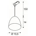 SLV 3-phase pendant luminaire PARA CONE 14 GU10 IP20, copper dimmable