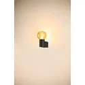 SLV Luminaire mural VARYT rond, sans abat-jour E14 IP44, noir gradable