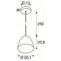 SLV pendant luminaire PARA CONE 20 E27 IP20, dimmable
