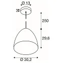 SLV Luminaire à suspension PARA CONE 30 E27 IP20, gradable