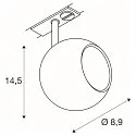 1-Projecteur monophasé LIGHT EYE® 90 pivotant, rotatif GU10 IP20