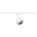SLV Projecteur triphasé LIGHT EYE® 150 pivotant, rotatif, en forme de boule GU10 IP20, blanc mat gradable