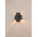 SLV outdoor wall luminaire PHOTONI CYL cylindrical, half round E27 IP65, black matt dimmable