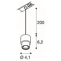 SLV 1-phase pendant luminaire PURI 2.0 BASIC GU10 IP20, black dimmable