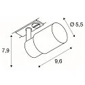 SLV 1-phase spot PURI 2.0 - TUBE cylindrical, adjustable GU10 IP20, white dimmable