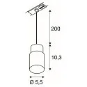 SLV 1-phase pendant luminaire PURI 2.0 - TUBE cylindrical GU10 IP20, black dimmable