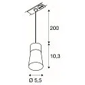 SLV 1- Luminaire à suspension monophasé PURI 2.0 - CONE conique GU10 IP20, noir gradable