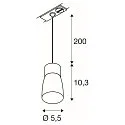 SLV 1- Luminaire à suspension monophasé PURI 2.0 - DOME semi-circulaire GU10 IP20, gris gradable