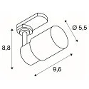 SLV Projecteur triphasé PURI 2.0 - TUBE cylindrique, réglable GU10 IP20, gradable