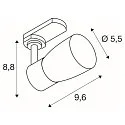 Projecteur triphasé PURI 2.0 - DOME semi-circulaire, réglable GU10 IP20, gradable