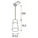 Luminaire suspendu triphasé PURI 2.0 - CONE conique GU10 IP20, noir gradable