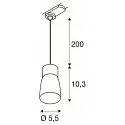SLV 3-phase pendant luminaire PURI 2.0 - DOME half round GU10 IP20, white dimmable