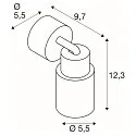 SLV Applique et plafonnier PURI 2.0 - TUBE GU10 IP20, noir gradable