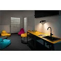 SLV wall and ceiling luminaire PURI 2.0 - TUBE 2 flames, asymmetrical GU10 IP20, black dimmable