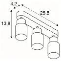 SLV wall and ceiling luminaire PURI 2.0 - TUBE 3 flames, long GU10 IP20, grey dimmable