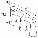 SLV wall and ceiling luminaire PURI 2.0 - CONE 3 flames, long GU10 IP20, gold, black dimmable
