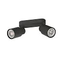SLV Applique et plafonnier PURI 2.0 - TUBE à 2 flammes, langue GU10 IP20, noir gradable
