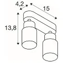 SLV wall and ceiling luminaire PURI 2.0 - TUBE 2 flames, long GU10 IP20, gold, black dimmable