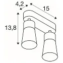 SLV Applique et plafonnier PURI 2.0 - CONE à 2 flammes, langue GU10 IP20, noir gradable
