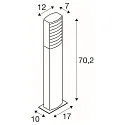 SLV Lampadaire d’extérieur RASTERLYS POLE 70 angulaire, avec diffuseur, résistant à l'air marin, arqué IP65