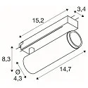 SLV 1-phase spot GRIP! M PHASE swivelling, for VDU workstation IP20, black dimmable