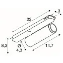 Projecteur triphasé GRIP! M DALI pivotant, contrôlable par DALI, UGR < 19 IP20, or mat gradable
