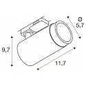 Projecteur triphasé GRIP! L GU10 cylindrique, réglable GU10 IP20, noir gradable