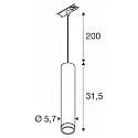 SLV 1- Luminaire à suspension monophasé GRIP! L GU10 GU10 IP20, or gradable
