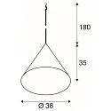 SLV Luminaire à suspension MAGICO 38 E27 IP20, noir mat gradable
