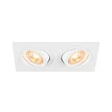 Plafonnier encastré NEW TRIA® 155 GU10 à 2 flammes, rotatif, carré GU10 IP20, blanche gradable