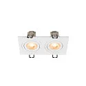 SLV Plafonnier encastré NEW TRIA® 155 GU10 à 2 flammes, rotatif, carré GU10 IP20, blanche gradable