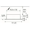 SLV Plafonnier encastré NEW TRIA® 155 GU10 à 2 flammes, rotatif, carré GU10 IP20, blanche gradable