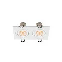 SLV Plafonnier encastré NEW TRIA® 155 PHASE à 2 flammes, rigide, carré IP20, blanche gradable