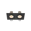 SLV Plafonnier encastré NEW TRIA® 155 PHASE à 2 flammes, rigide, carré IP20, noir gradable