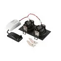 SLV Plafonnier encastré NEW TRIA® 155 PHASE à 2 flammes, rigide, carré IP20, noir gradable