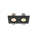 SLV Plafonnier encastré NEW TRIA® 155 PHASE à 2 flammes, rigide, carré IP20, noir gradable