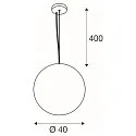 SLV Luminaire à suspension SUN 40 rond E27 IP20, noir gradable