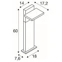 Borne d'éclairage solaire ABRIDOR POLE 60 HYBRID rotatif, avec capteur, CCT Switch IP65, anthrazit, mat 