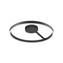 SLV Applique et plafonnier ONE PHASE Ø 60CM haut bas, CCT Switch, forme de l'anneau IP20, noir mat gradable