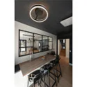 SLV Applique et plafonnier ONE PHASE Ø 60CM haut bas, CCT Switch, forme de l'anneau IP20, noir mat gradable