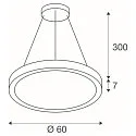 SLV Luminaire à suspension MEDO® RING 60 DALI pour VDU, contrôlable par DALI, CCT Switch IP20, blanche gradable