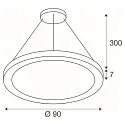 SLV pendant luminaire MEDO® RING 90 PHASE for VDU workstation, CCT Switch IP20, black dimmable