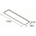 SLV Luminaire de plafond PANEL C 1200/300 ON-OFF CCT Switch, UGR < 19, commutable IP54 / IP20, 34W 4550lm 3000 / 4000K CRI 80-89