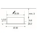 SLV Plafonnier encastré MEDO® 30 FRAME rigide, pour VDU, avec carde, CCT Switch, commutable IP20, blanche 