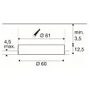 SLV Plafonnier encastré MEDO® 60 FRAMELESS rigide, pour VDU, CCT Switch, affleurant, commutable IP20, blanche 