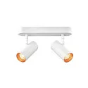 SLV wall and ceiling luminaire NOBLO® DOUBLE PHASE DTW 2 flames, round, Dim-To-Warm IP20, white dimmable